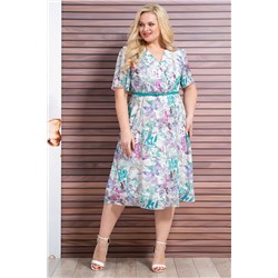 Alani Collection 1926 сиреневые+бирюзовые_цветы, Платье