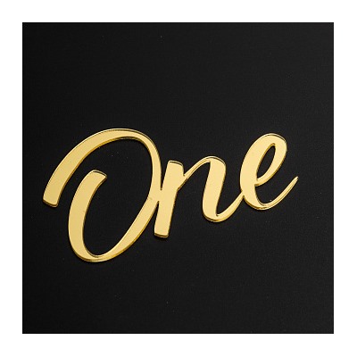 Топпер без шпажки "One" золотой 8*5 см