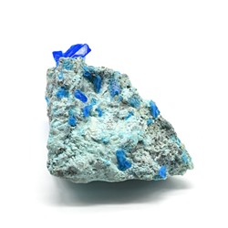Коллекционный кварц с пиритом и халькантитом 90*57*48мм, 216г
