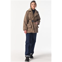 Куртка демисезонная с поясом грецкий орех