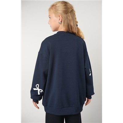 Свитшот оверсайз для девочки из футера трехнитки Happyfox