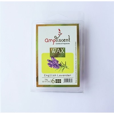 Wax Melts ENGLISH LAVENDER, AmpLiscent (Аромавоск для аромалампы АНГЛИЙСКАЯ ЛАВАНДА), уп. 78 г. (6 кубиков)