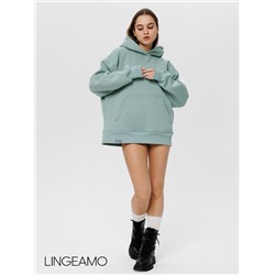 Женский худи оверсайз из футера с начесом Lingeamo мятный ВК-24 (25)