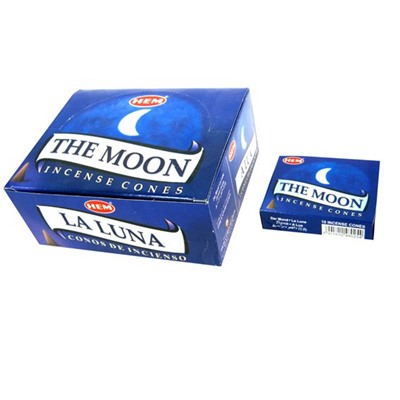 Hem Incense CONES THEMООN (Благовония конусы ЛУНА, Хем), уп. 10 конусов.