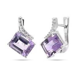 Серьги из серебра аметист, Сириль