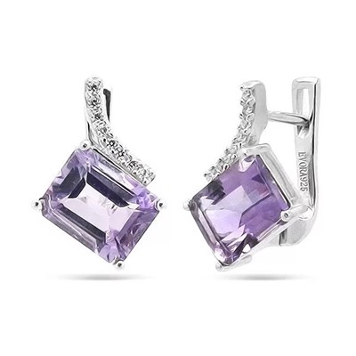 Серьги из серебра аметист, Сириль