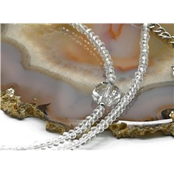 Чокер из циркона рондель гр.2мм цв.хрусталь, 39см