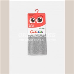 CONTE-KIDS КОЛГОТКИ ОДНОТОННЫЕ ДЛЯ ШКОЛЫ СВЕТЛО-СЕРОГО ЦВЕТА ИЗ КАЧЕСТВЕННОГО СЫРЬЯ ХЛОПОК 72% РИСУНОК МАЛЮНОК 566