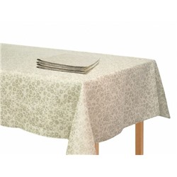 Скатерть льняная жаккардовая "Мелкая ромашка"- п/вар. 150*150 см. п/лен