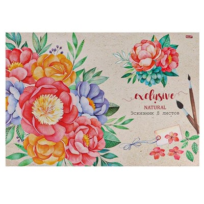 Альбом д/рисования  8л. Profit Цветы и акварель (эскизник) Проф-Пресс 08-1442