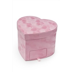 Коробка сердечко, бархатная 20*20*15 см (SF-7436) розовый