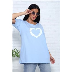 Футболка 785 удлиненная с рисунком сердце и карманами НАТАЛИ #1047951