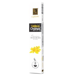 Luxury YELLOW CHAMPA Premium Incense Sticks, Zed Black (Лакшери ЖЁЛТАЯ ЧАМПА премиум благовония палочки, Зед Блэк), уп. 15 г.