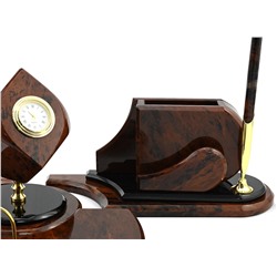 Настольный набор из обсидиана "Икар" 490*280*145мм.