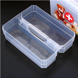 Контейнер-органайзер с крышкой «Аптечка», 5 л, 25×20×16 см, лоток органайзер S, цвет прозрачный