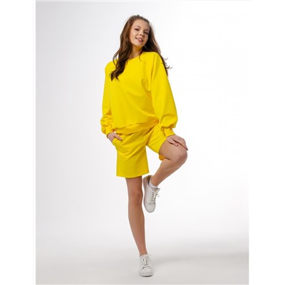 Костюм женский: свитшот + шорты YELLOW