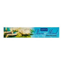 PEACE OF MIND Premium Masala Incense, Nandita (ДУШЕВНОЕ СПОКОЙСТВИЕ премиум благовония палочки, Нандита), 15 г.
