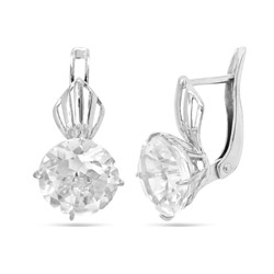 Серьги из серебра горный хрусталь, СПН37185