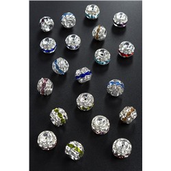 Бусины металл со стразами (10 шт) SF-2504-2
