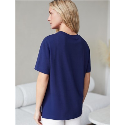 Футболка с принтом свободная эластичная из премиального хлопка