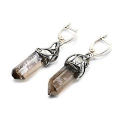 Кольцо и серьги из раухтопаза, размер-18