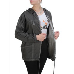 881 DK. GREY Худи длинное женское (95% хлопок, 5% полиэстер) размер 58