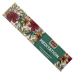 Luxury MEDITATION Masala Incense Sticks, Ayur Plus (МЕДИТАЦИЯ, ароматические масала палочки ручной работы, Аюр Плюс), 18 г.