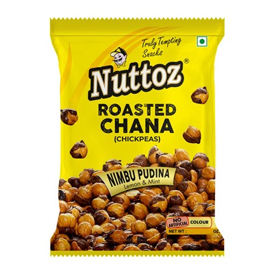 Roasted Chana NIMBU PUDINA Chickpeas, Nuttoz (Жареная чана, нут НИМБУ ПУДИНА лимон и мята, Наттоз), 150 г.
