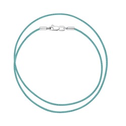 Колье из серебра нить синт. бирюзовая, Л-29527