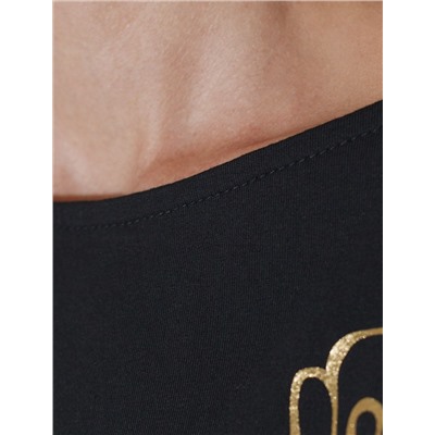 Нарядная футболка с блестящим принтом