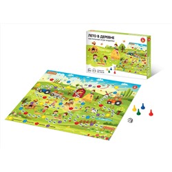 Настольная игра ходилка с фишками и кубиком «Лето в деревне»