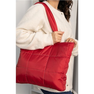 Сумка-шопер стеганая (красная) СШ06-46