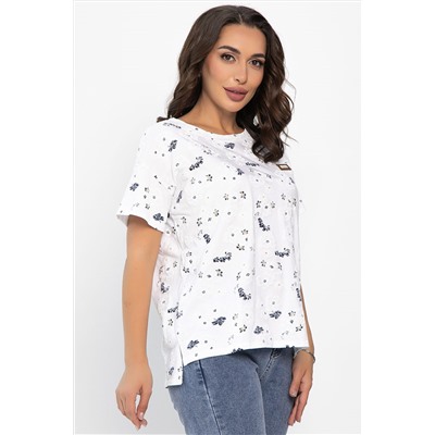 Футболка Мэнси (белая/цветы) Б14127-4М