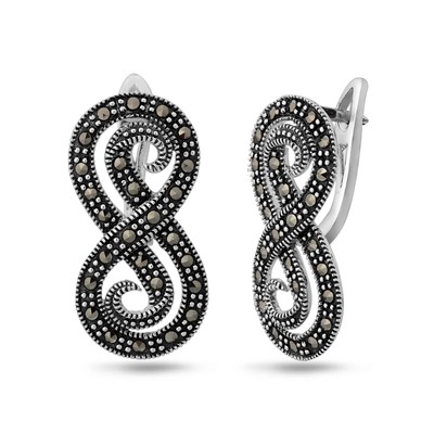 Серьги, марказит, SL-AGA1591
