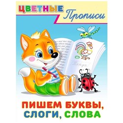 Прописи Цветные.  Пишем буквы, слоги, слова 16стр. 21,5*16,5см 26424