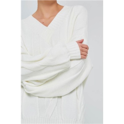 Пуловер белый вязанный oversize
