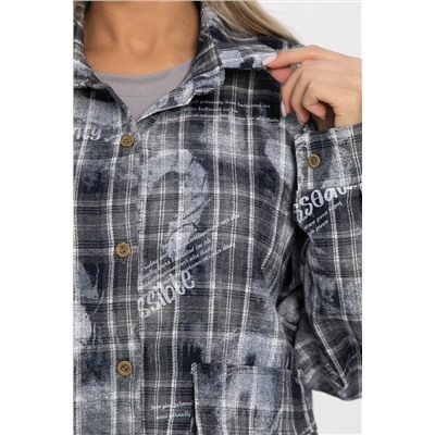 Рубашка хлопковая Шэрри (серо-синяя) Б14306-18М