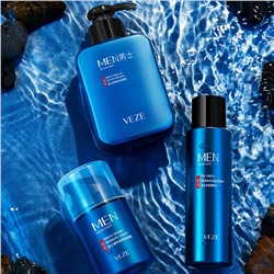 Мужской набор для ухода за кожей лица в коробке VEZE (Очищение + Тонизирование + Увлажнение)