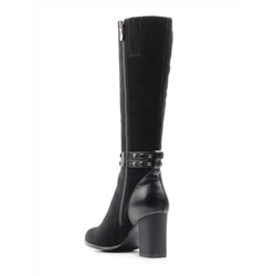 XH-Z374-14539-1R BLACK Сапоги демисезонные женские (натуральная замша, байка) размер 34