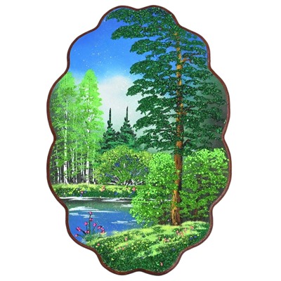 Картина с рисунком из камня, лето "облачко" 31,5*46см, 700г