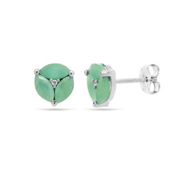 Серьги из серебра изумруд берилл, Сандра