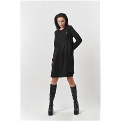 Платье повседневное свободное с длинным рукавом черное