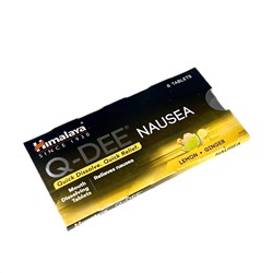 Q-DEE NAUSEA, Himalaya (Таблетки для рассасывания от ТОШНОТЫ, Хималая), блистер 8 таб.