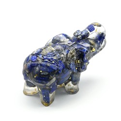 Фигурка из лазурита и смолы "Слон" 84*40*55мм