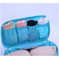 15%Дорожный органайзер для белья и косметики - сумка органайзер для путешествий,1 шт. Размер 28*16*12 см. Цвет голубой.