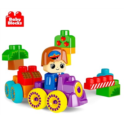 Конструктор пластиковый «Веселый паровозик» 30 деталей Baby Blocks