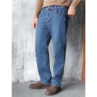 Джинсы утепленные прямые из эластичного денима с мягким флисом