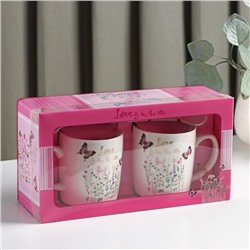 Набор кружек керамических с ложками «Весна», 2 предмета: 200 мл, рисунок МИКС