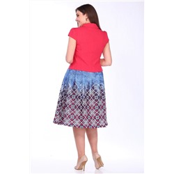 Lady Style Classic 1180/4 красный_синий, Юбка,  Жакет