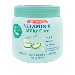 VITAMIN E MILKY Care Cream ALOE VERA, Carebeau (ВИТАМИН Е И МОЛОКО, Крем для тела АЛОЭ (алое) ВЕРА, Кеабью), 500 мл.